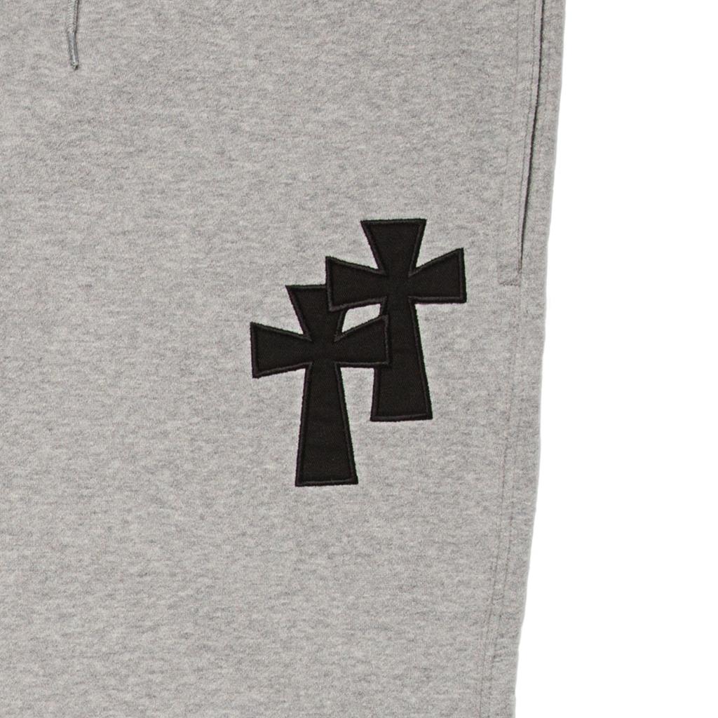 FRAME OFF Double-Fleece Applique Sweat Jogger Pants_Gray