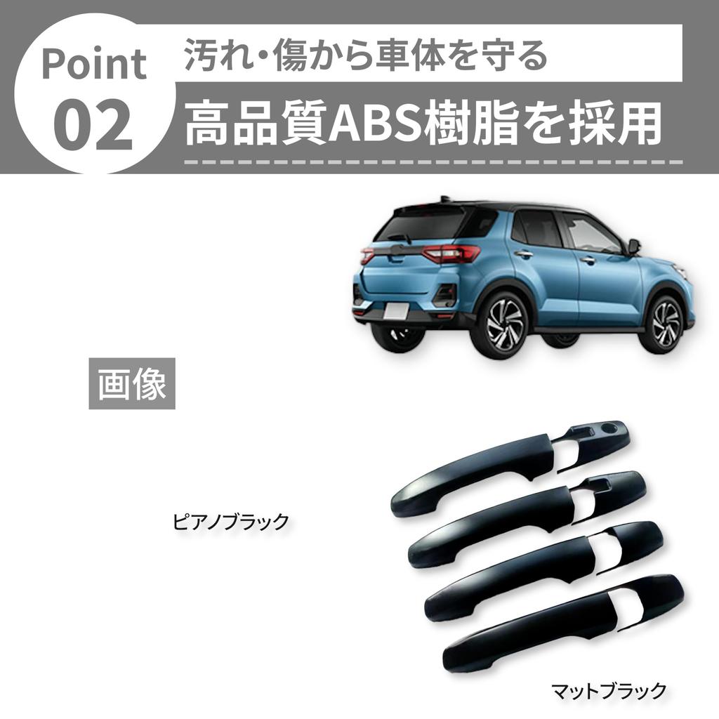 Door Handle Cover for Toyota Raize and Daihatsu Rocky (2020-2023), Knob Accessory Protector, Aftermarket (Matte Black)