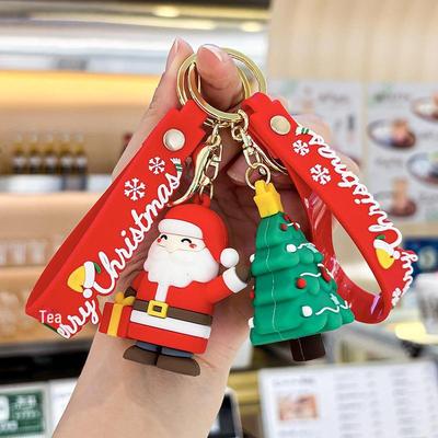 Portachiavi e Ornamento Premium Babbo Natale - Ciondolo Festivo per Auto e Ciondolo per Borsa per Natale