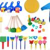 Art Supplies for Kids with Sponge Brushes And Paint Sponges