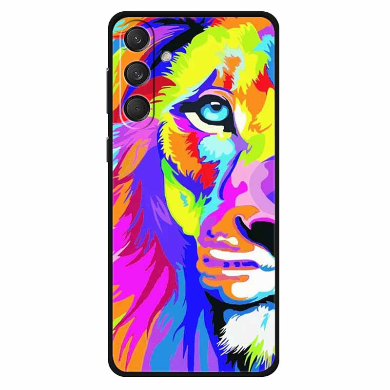For Samsung M55 5G Case Soft Silicone Lovely Cat Fashion Phone Cover For Samsung Galaxy M55 Cases Bumper on for GalaxyM55 Lion