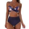 Women’s High-Waisted Bikini Swimsuit, Two-Piece Tummy Control Swimwear, Sexy Tight-Fit Tankini Bathing Suit