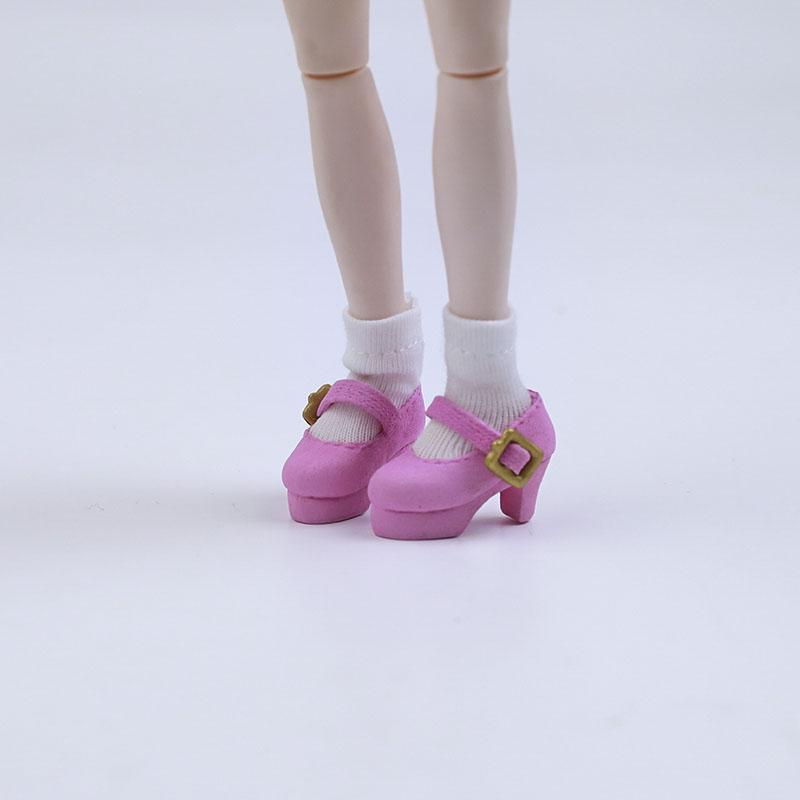 High Quality 2Pcs 1:12 OB11 Cute Princess High Heel Shoes Doll Classic Shoes Suit For Ob11 1/12 Bjd Detachable Doll Gsc DOD Doll Accessories