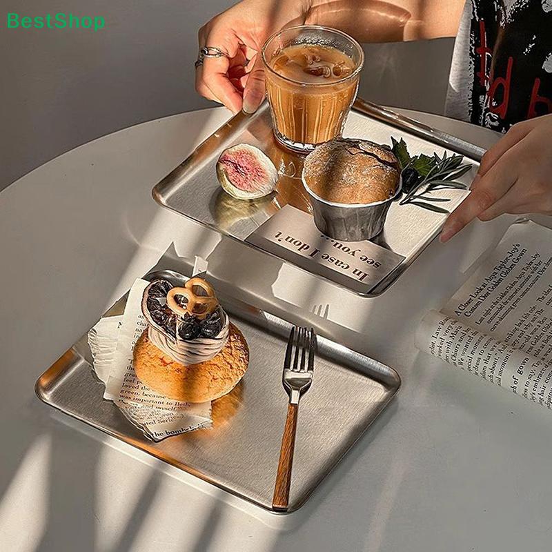 Sleek Mirror Finish Tray – Stainless Steel Rectangular Platter for Modern Tabletop Decor & Serving