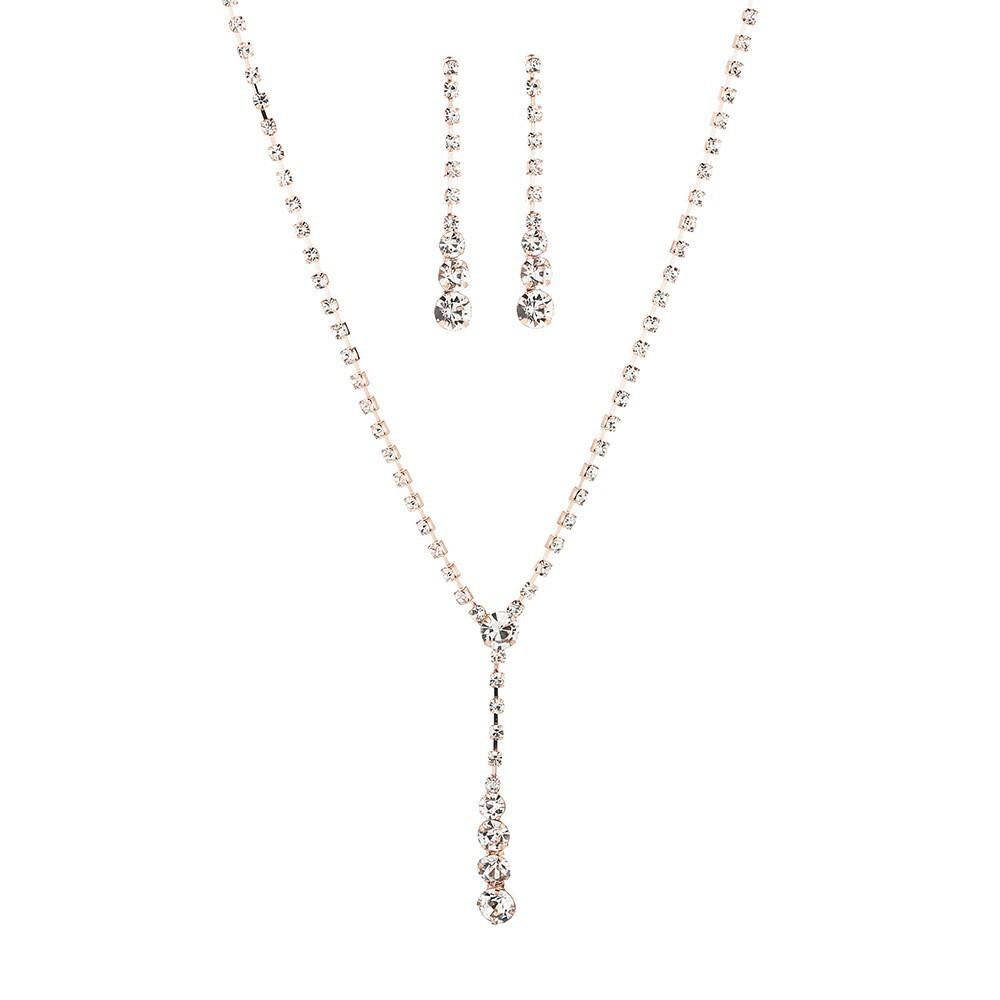 Three-piece Minimalist and Fashionable Jewelry Set. Bride's Necklace. Elegant Accessory.