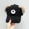 Doggie Ear Lamb Wool Baseball Cap Thicken Winter Peaked Cap Cute Puppy Baseball Hat  Outdoor