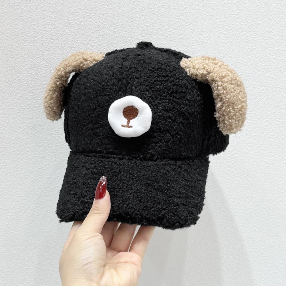 Doggie Ear Lamb Wool Baseball Cap Thicken Winter Peaked Cap Cute Puppy Baseball Hat Outdoor