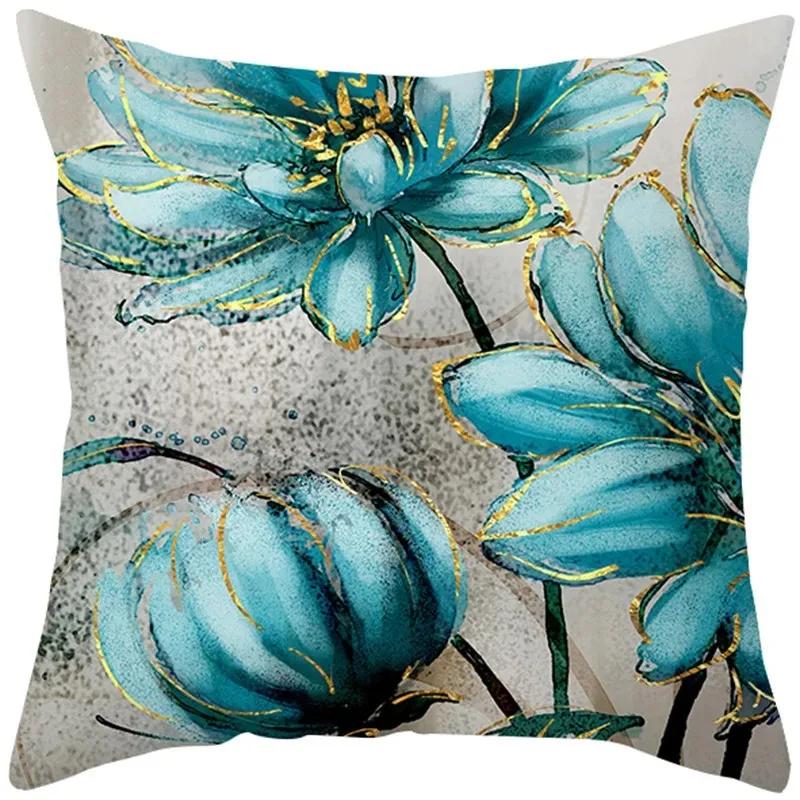 

Oil painting floral elegant ginkgo leaf print series sofa decorative pillowcase polyester cushion cover 45x45 cm home decoration 12x12Inch