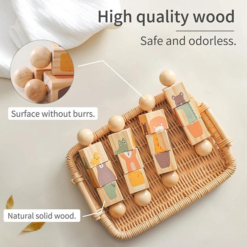 1Pc Wooden Montessori Toy Hand Bell Toy Baby Mobile Musical Rattle Toy Children Stroller Classic Educational Toys Kid Gifts