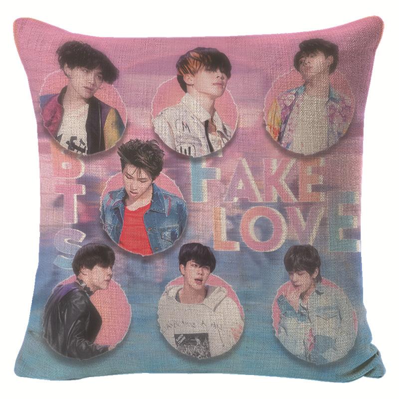 BTS Presente para Fã Capa de Almofada Decorativa para Sofá