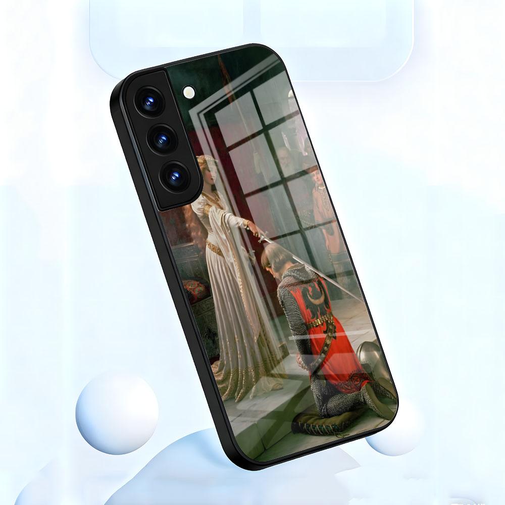 Renaissance Art Painting Phone Case For Samsung S26 S25 S24 FE S23 S22 S21 Plus S20 Ultra Note20Ultra Black Glass Cover