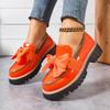 Modne Loafersy Duże Rozmiary na Wiosnę i Jesień Dla Kobiet Brytyjski Styl Kokardka Skórzane Buty Gruba Podeszwa Gruba Podeszwa Retro Buty