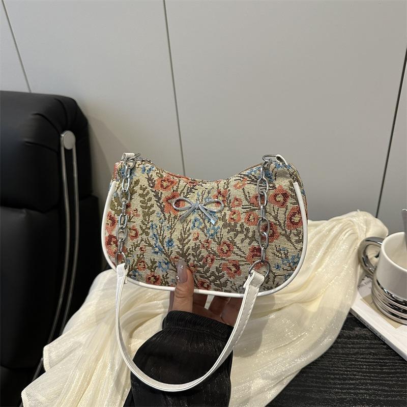 Niche Design Bag Women's New Versatile Handbag Tote Bag Jacquard Embroidery Shoulder Armpit Bag