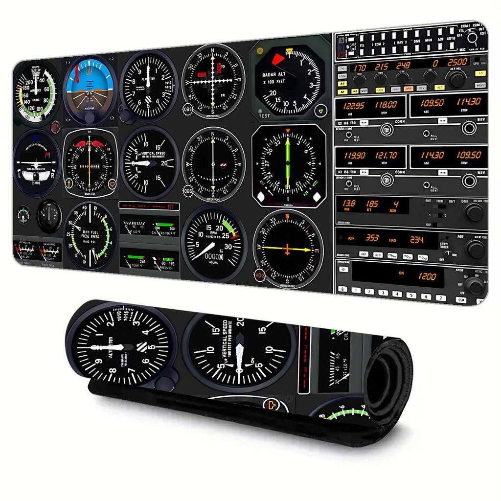 Airplane Dashboard Mouse Pad Large Rubber Base Antislip Pc Desk Accessories Mousepad For Office Gamer Keyboard Mats Decor Mat
