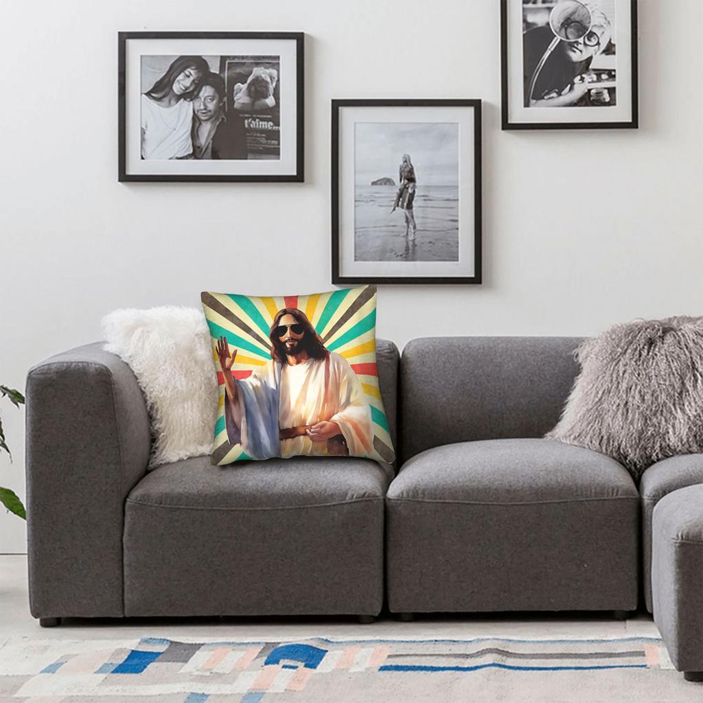 Easter Yolo Jk Brb Jesus Pillow Cover Comfy Cushion Cover Retro Trendy Pillow Case For Living Room Bed Chair