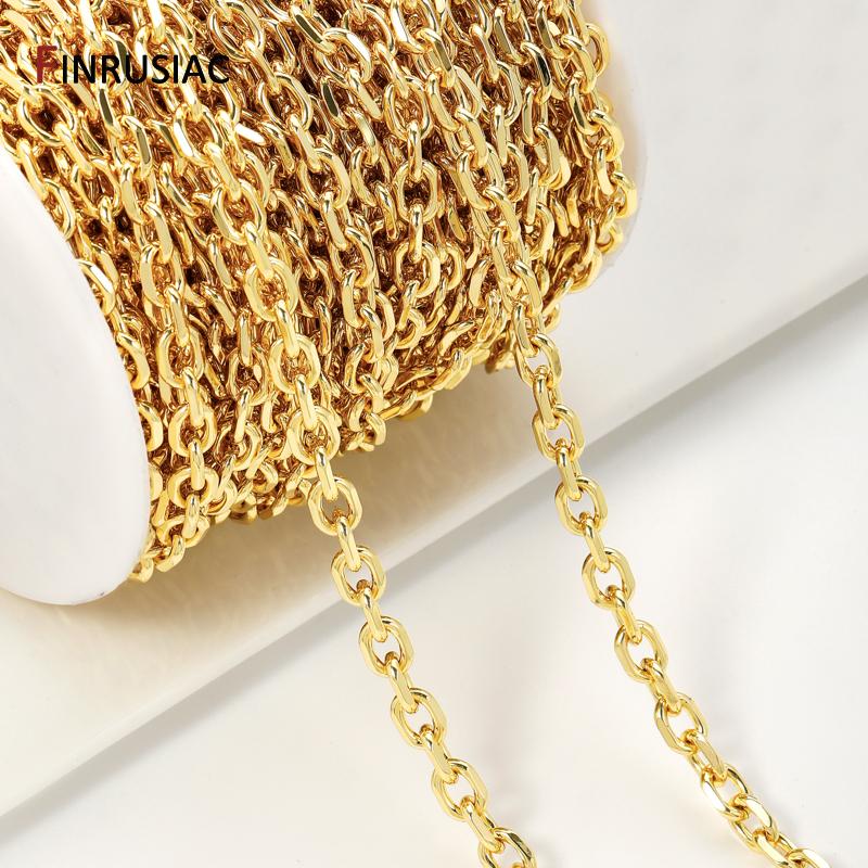 18K Gold Plated Brass Thick Heavy Oval Chains For Necklace Bracelet Accessories,6.6*9mm Chain for DIY Jewelry Making Findings