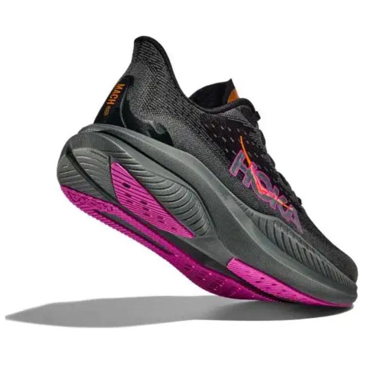 Hoka One One Mach 6 Comfortable Slip-Resistant Durable Rebound Low-Top Running Shoes Women Running Shoes Black 1147810-BKFS