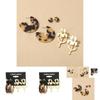Elegant Leopard Print Acetate Earrings Unique Alloy Star Shape For Trendy Women