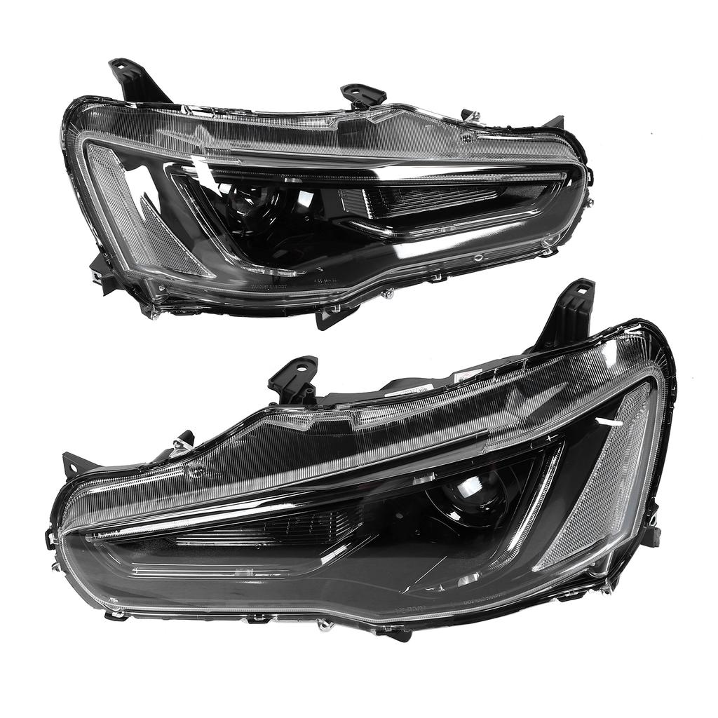 LED Dual Beam Projector Dynamic Headlights Blackout Fit for LancerEvo X 2008?2017 LHD