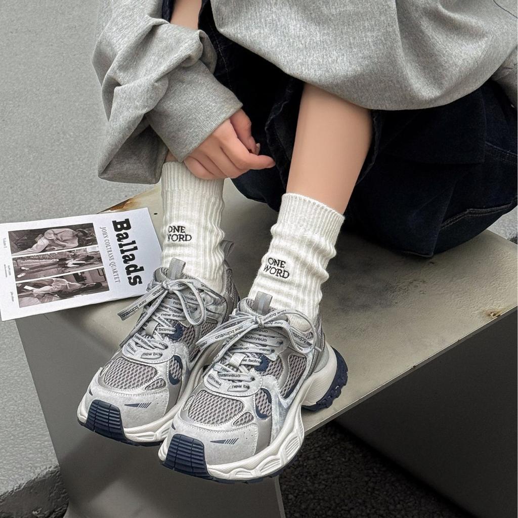 2025 autumn new platform dad shoes women's blue retro mesh sports trendy shoes small casual Forrest Gump shoes