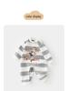 Striped Long Sleeve Baby Romper - Cartoon Spring/Autumn Newborn Outfit