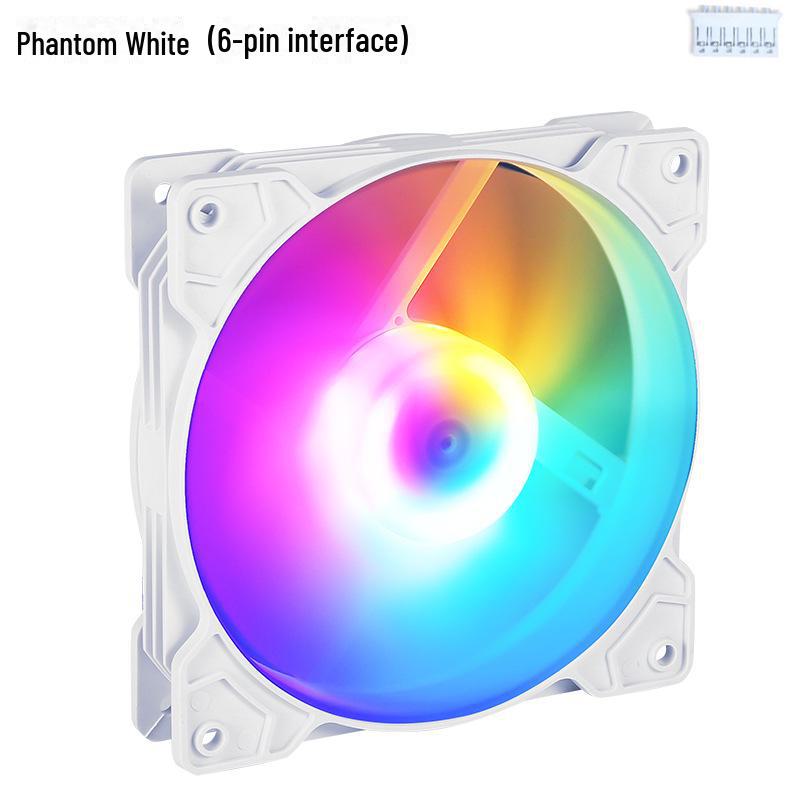 Phantom White 120mm Silent RGB Chassis Cooling Fan