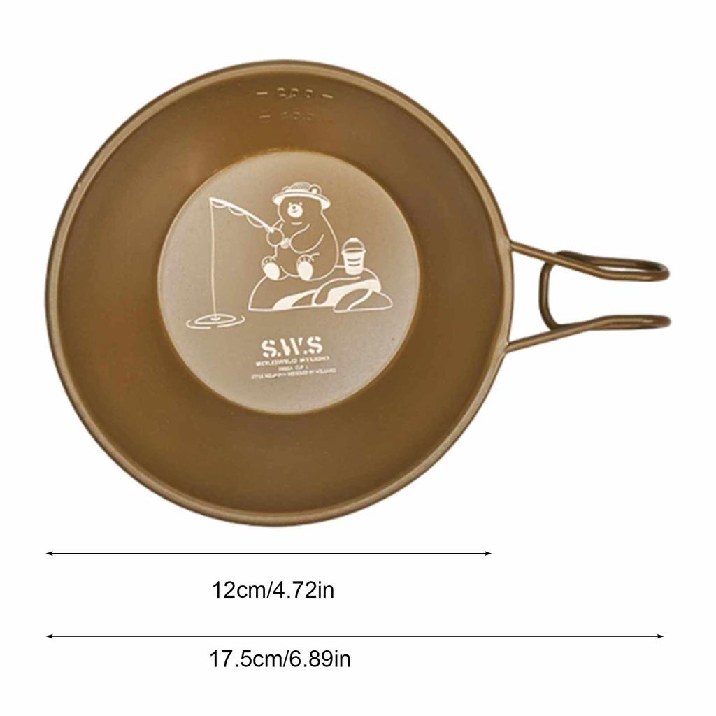 Foldable Handle Camping Sierra Cup with Handles Nesting Stainless Steel Soup Bowls 230ml for Hiking Backpacking Picnic Supplies
