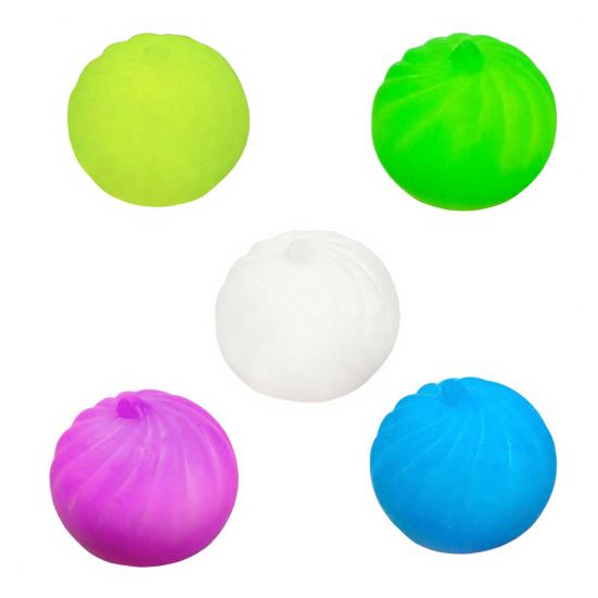 Squeeze Toy Realistic Steamed Bun Design Soft Slow Rebound Stress Relief Toy with Portable Steamer Storage Box