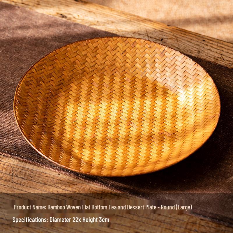 Song Style Bamboo Woven Small Snack Tray: Chinese Tea, Fruit Plate, Wedding Ornament