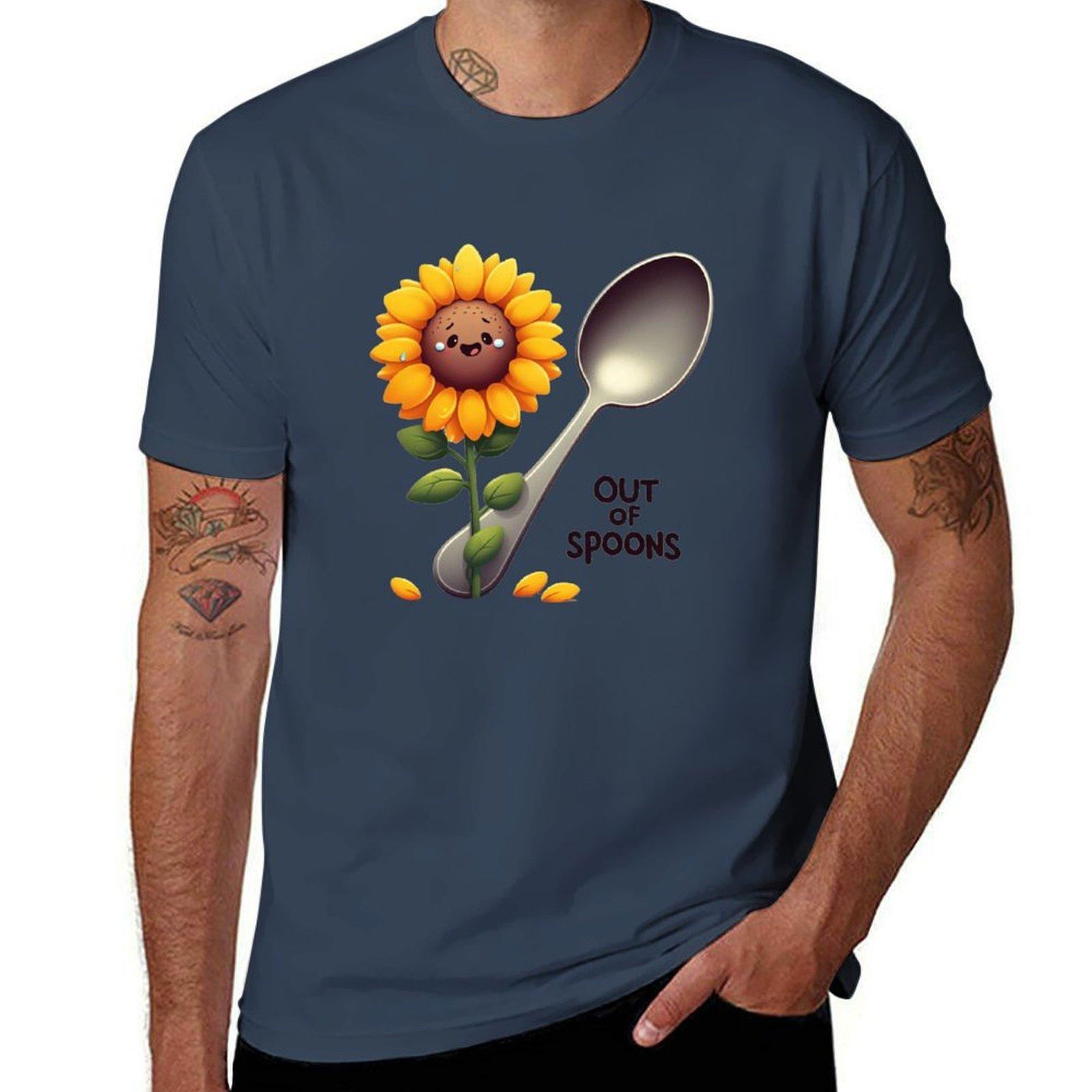 Out of spoons T-Shirt anime t shirts for man t shirt man plain T-Shirt S