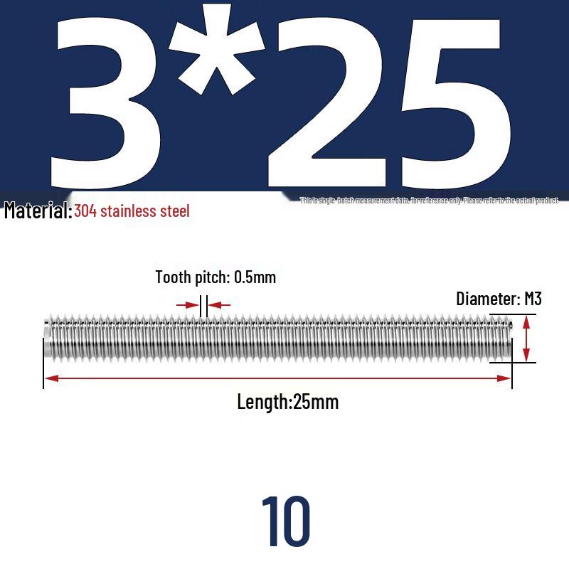Полностью резьбовой стержень из нержавеющей стали 304