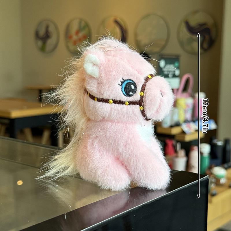 Cute Plush Horse Keychain Chinese New Year 2026 Hanging Pendant School Bag Lucky Spring Festival Couple Keyring Gifts