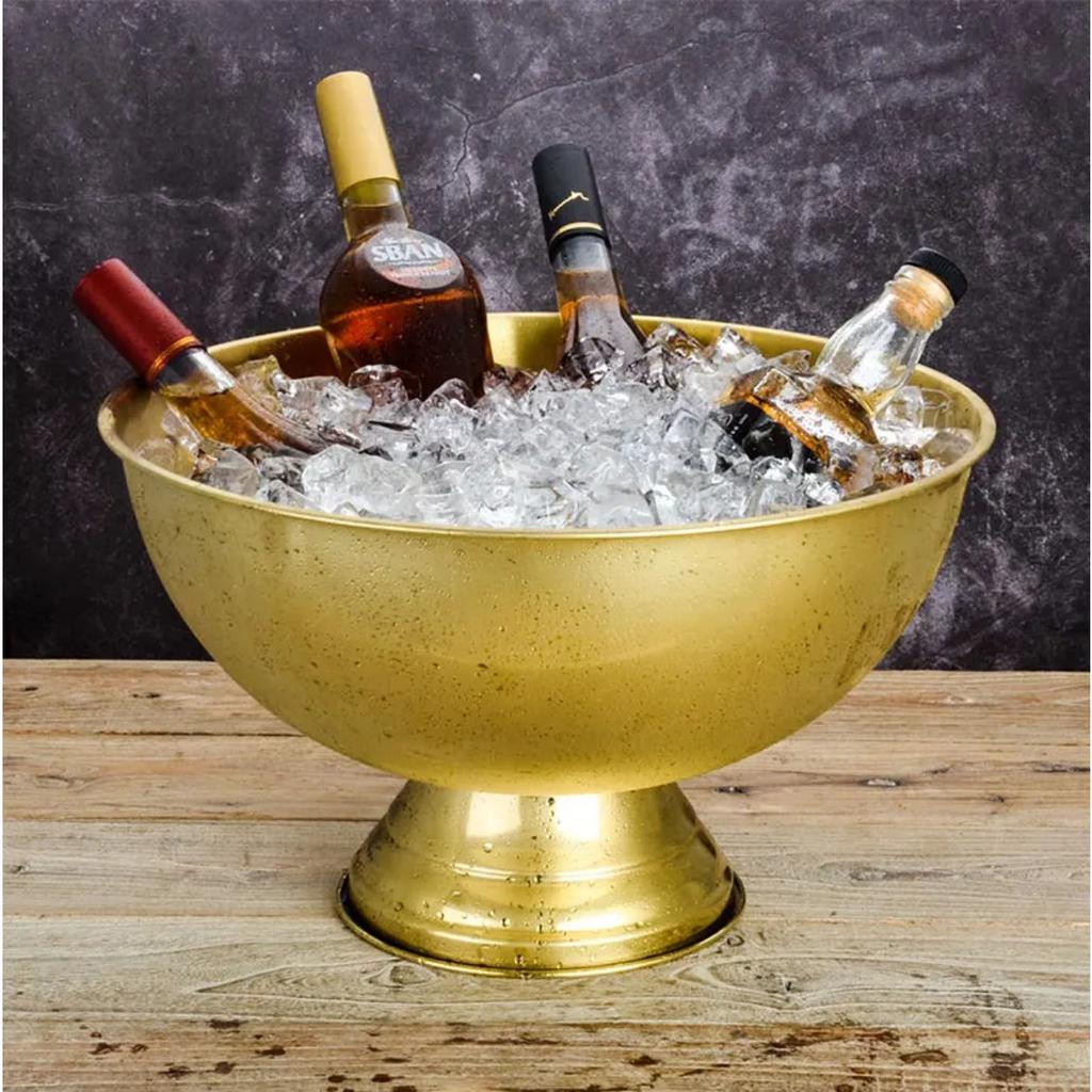 1PCS Bucket Champagne 304 Stainless Steel Ice Bucket Granule Tube Champagne Barrel Ice Wine Barrel