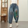 Plus Size Thin Vintage High Waist Casual Loose Women Summer Autumn Jeans Denim Harem Pants