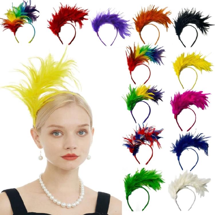 Flapper Feather Headband Burlesque Headpiece Flapper Headpiece Feather Headband
