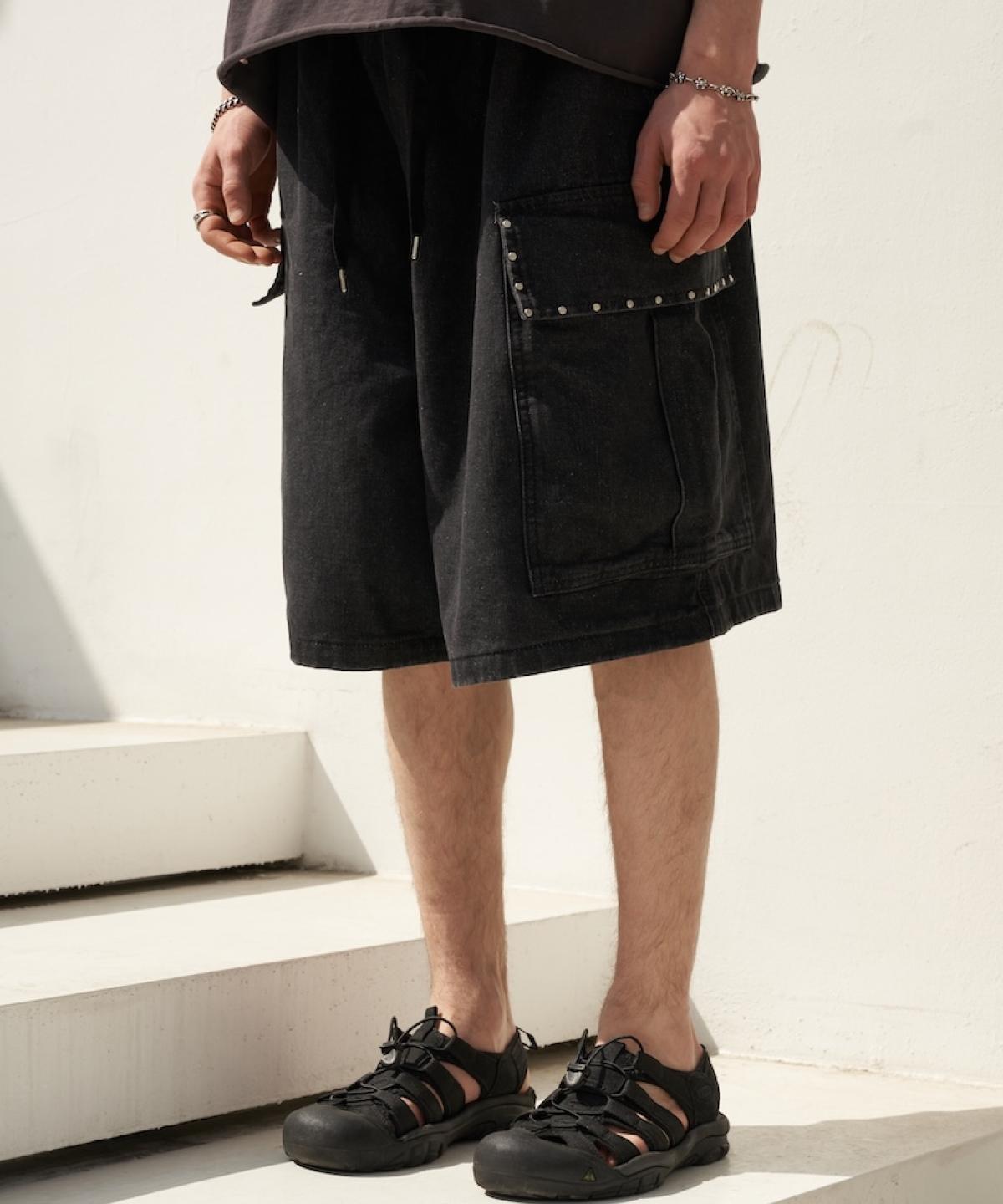 Tener Denim Pocket Hotpiece Bermuda Shorts (Black Denim) Free