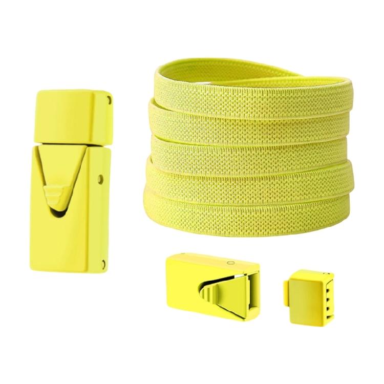 Slip-On Schnürsenkel für Sportschuhe Elastische Schnürsenkel mit Schnallen-Clip 8mm Breit 100cm Lang Turnschuh Schnürsenkel gelb