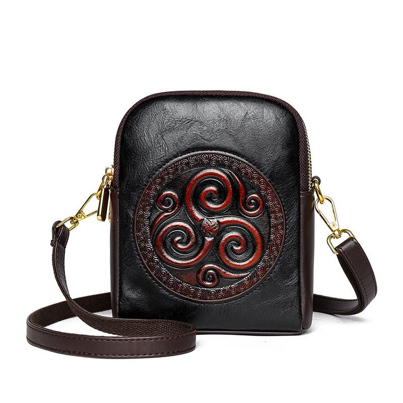 

Повседневная сумка через плечо с тисненым принтом пиона премиум-фактуры - новая сумка через плечо в китайском стиле для повседневного использования и поездок на работу