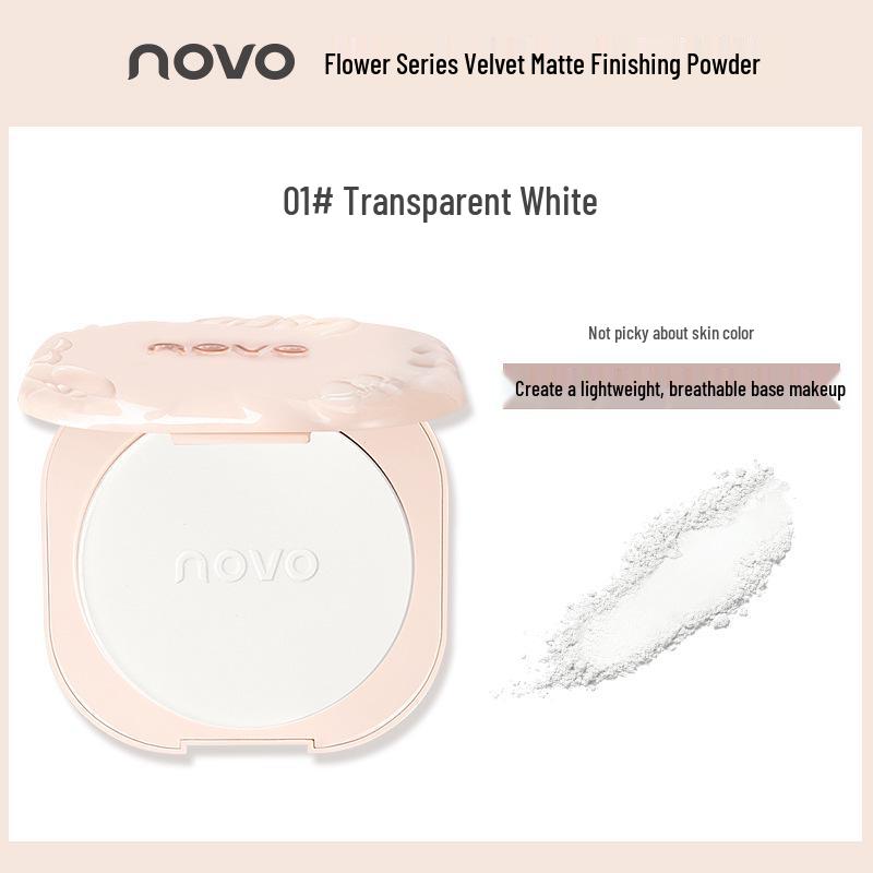 NOVO9043 Velvet Mist Setting Powder: Anti-Caking, Smudge-Proof, Oil Control, Brightening, Plumping, Large Capacity.