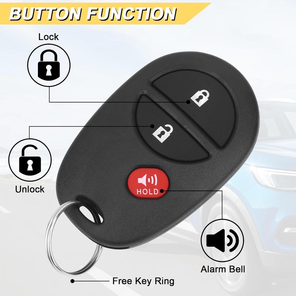 Key Fob Replacement for 2008-2013 Toyota Highlander/ 08-18 Sequoia/ 04-17 Sienna/ 05-16 Tacoma/ 07-18 Tundra Car Keyless Entry Remote