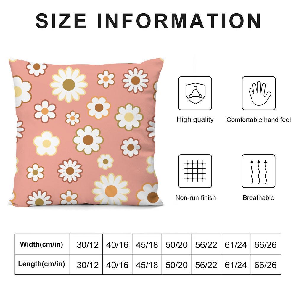 Spring And Summer Floral Cushion Cover Soft Plush Throw Pillow Cover | Double-Sided Cushion Case | Sofa Bedroom Home Decor
