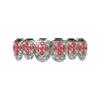 Stylish Hip Hop Grillz Set: Red Diamond Cross & Lightning Gold