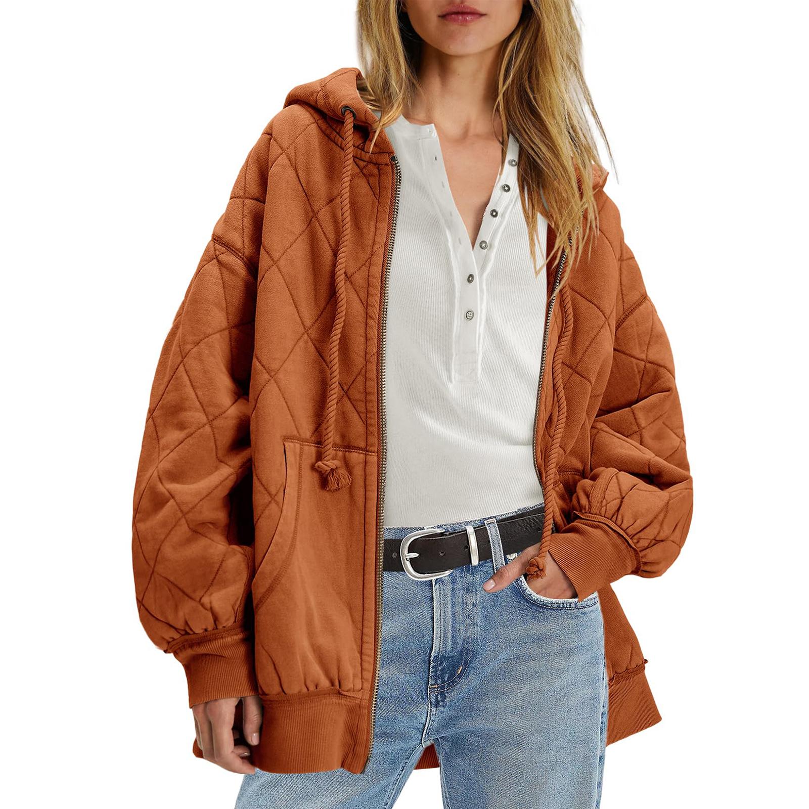 

Женская повседневная куртка-пальто с длинным рукавом и капюшоном XL шафрановый