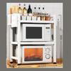 Microwave Oven Rack, 1/2 Tier Expandable Microwave Stand Countertop Kitchen Utensils Tableware Storage, Carbon Steel Over Microwave Shelf Countertop