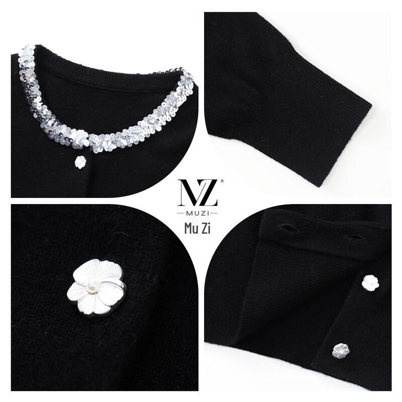 Muzi Women's 100% Pure Wool Knit Sweater