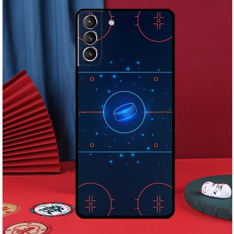Ice Hockey Puck Phone Case For Samsung Galaxy S25 Ultra S9 S10 S20 S21 FE S22 S23 Plus S24 Ultra Back Cover