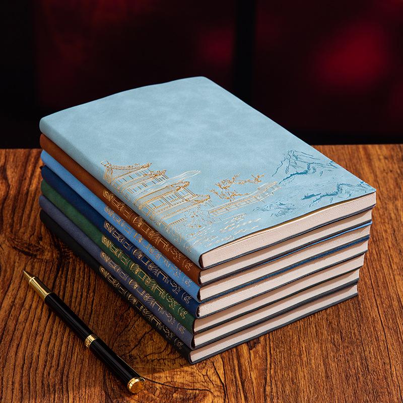 A5 Leather Chinese Style Notebook Gift Set for Business and Office.