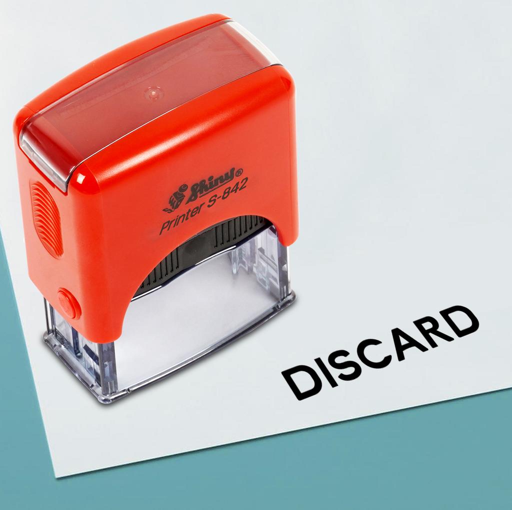 Printtoo Discard Self Inking Rubber Stamp Pre,Inked Office Stamp, Home Office Business Stationery, 38 x 14 mm,