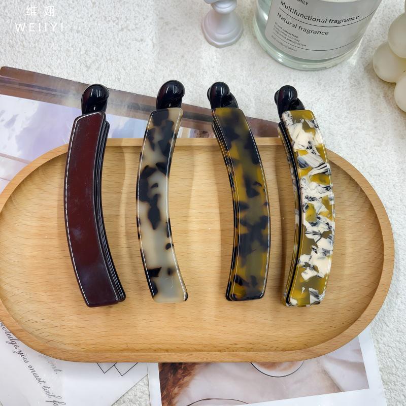 Medium Acetate Patch Banana Clip for Thick Hair - Vertical Twist Women's Hair Accessory