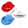 Homburg Cowboy Hats with Unique Patriotic Band Fedoras Hat Top Hat Classical Porkpie Hat for Boy Men Hat Theme Party